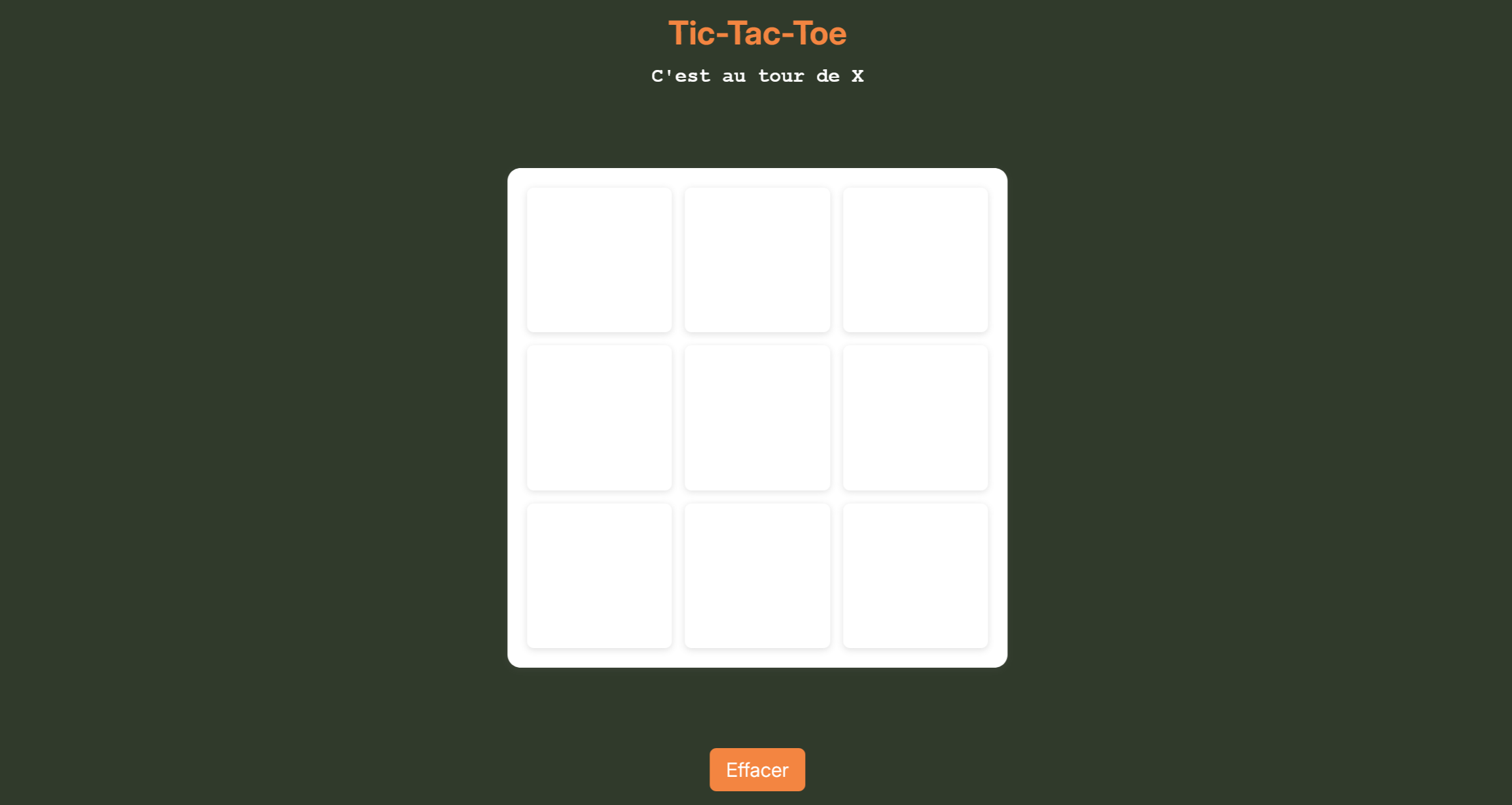 Capture d'écran du projet Tic-Tac-Toe